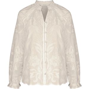 Bianca Dames blouse ecru (Maat: 38) - Halslijn: V-hals,