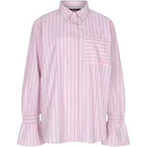 Ibana Dames blouse roze (Maat: 36) - Streep - Halslijn: Polokraag,