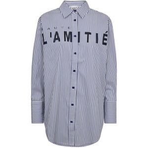 Haute L'Amitié - Blouse - Blauw - Katoen