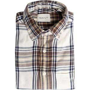 Gant Overhemd lange mouw ecru (Maat: M) - Ruit