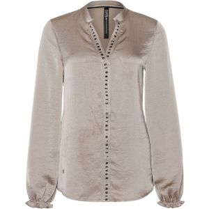 ZIP 73 Blouse beige (Maat: XL) - Effen - Halslijn: V-hals,