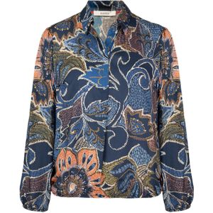 Bianca - ADINA - Blouse - Blauw - Polokraag