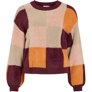 Vila Dames trui multicolor (Maat: M) - Colorblocking - Halslijn: Ronde hals,