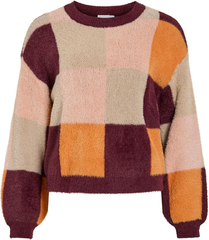 Vila Dames trui multicolor (Maat: M) - Colorblocking - Halslijn: Ronde hals,