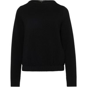 OPUS Dames trui zwart (Maat: 36) - Effen - Halslijn: Opstaande kraag,