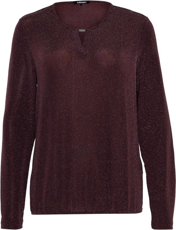 Olsen Longsleeve bordeaux (Maat: 36) - Glitter - Halslijn: Ronde hals,