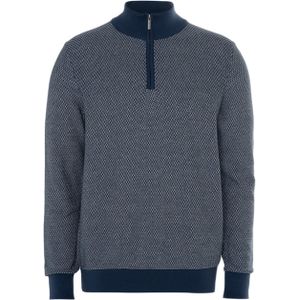 Bugatti Trui blauw (Maat: 2XL) - Halslijn: Opstaande kraag,