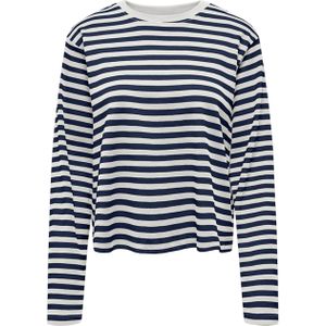 Only Dames longsleeve ecru (Maat: XL) - Streep - Halslijn: Ronde hals,