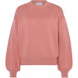 Avec Elan - Dames Trui - Roze - Effen - Halslijn: Ronde Hals