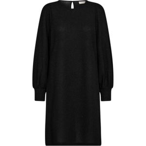 Freequent Dames jurk zwart (Maat: L) - Effen - Halslijn: Ronde hals,