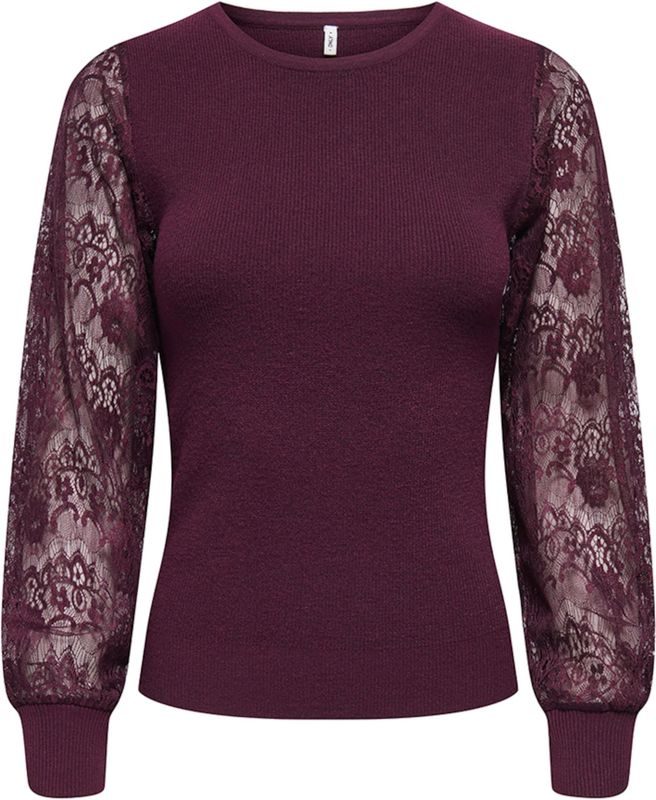 Only - ONLPERRY LIFE LS MIX O-NECK KNT - Trui - Winetasting - Slim Fit