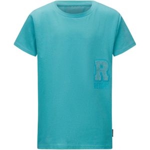 Retour T-shirt blauw (Maat: 116) - Effen - Halslijn: Ronde hals,