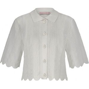 Studio Anneloes Vest ecru (Maat: XS) - Effen - Halslijn: Kraag,
