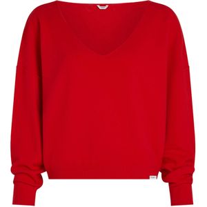 Penn & Ink N.Y. Dames trui rood (Maat: XS) - Effen - Halslijn: V-hals,