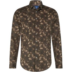 Blue industry Heren overhemd lange mouw bruin (Maat: 39)