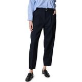 Broek met persplooien en riem, model 'ELAINE PLEAT'