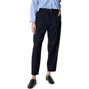 Broek met persplooien en riem, model 'ELAINE PLEAT'