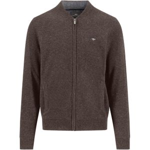 Fynch-Hatton Heren vest bruin (Maat: M) - Halslijn: Opstaande kraag,