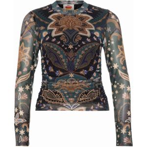 FARM Rio Top groen (Maat: S) - Halslijn: Ronde hals,