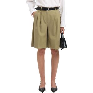 SELECTED - SLFRITA - Bandplooibroek - Kaki - Wide Leg - High Waist