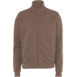 Baileys - Sweat Cardigan Zip - Bruin - Mélange - Opstaande Kraag