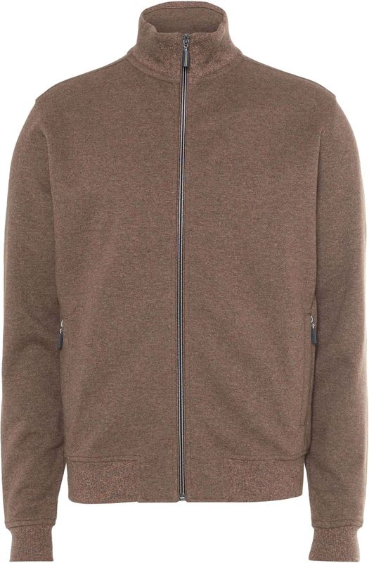 Baileys - Sweat Cardigan Zip - Bruin - Mélange - Opstaande Kraag
