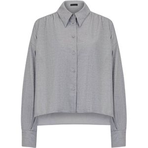 Drykorn Blouse grijs (Maat: 36) - Effen - Halslijn: Kraag,