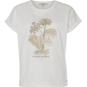 Garcia T-shirt ecru (Maat: L) - GlitterFotoprint - Halslijn: Ronde hals,