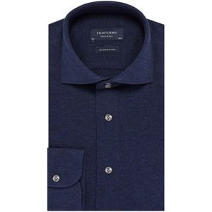 Profuomo Overhemd lange mouw blauw (Maat: 43) - Effen