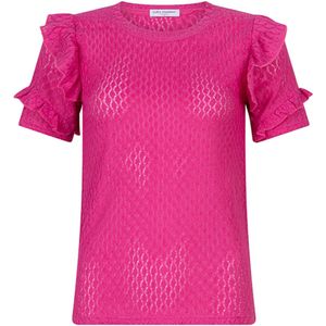 Lofty Manner T-shirt roze (Maat: L) - Effen - Halslijn: Ronde hals,