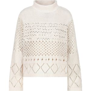 Monari Dames trui beige (Maat: 36) - Halslijn: Opstaande kraag,