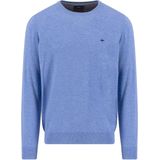 FYNCH-HATTON - Trui - Crystal Blue - Ronde Hals - Lange Mouwen