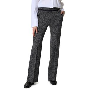 Cambio - Bandplooibroek - Donkergrijs / Zwart / Wit - Francoise