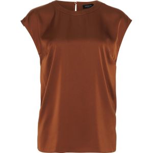 Nenette Top bruin (Maat: 42) - Effen - Halslijn: Ronde hals,