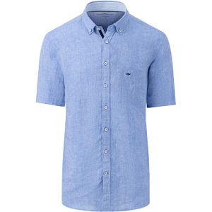Fynch-Hatton Overhemd korte mouw blauw (Maat: L) - Effen
