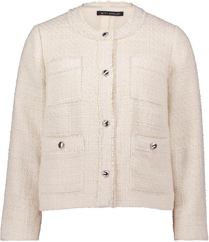 Betty Barclay - Fringe Blazer - Beige - Dames - Leer