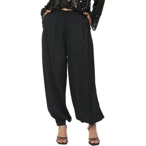Neo Noir Fayla Drapy Satin Balloon dames broek zwart (Maat: 36) - Effen