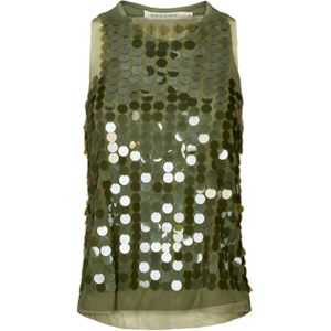 Rabens Saloner Top groen (Maat: M) - Glitter - Halslijn: Ronde hals,