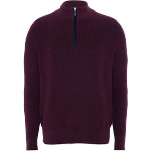 Baileys Heren trui met rits bordeaux (Maat: 3XL) - Effen - Halslijn: Opstaande kraag met rits,