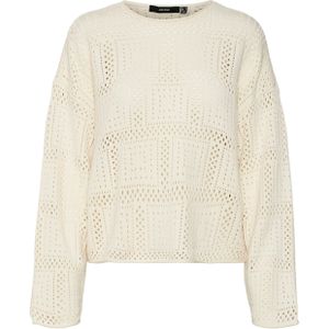 Vero moda Trui ecru (Maat: M) - Effen - Halslijn: Ronde hals,