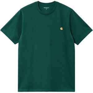 Carhartt WIP T-shirt groen (Maat: L) - Effen - Halslijn: Ronde hals,