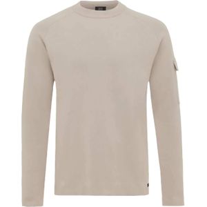 Genti Heren trui ecru (Maat: M) - Effen - Halslijn: Ronde hals,