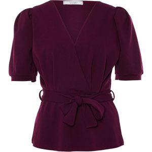 Sisters Point Blouse rood (Maat: M) - Effen - Halslijn: V-hals,