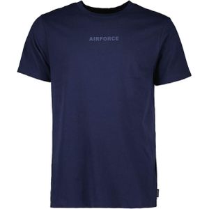 Airforce T-shirt blauw (Maat: L) - Tekst - Halslijn: Ronde hals,