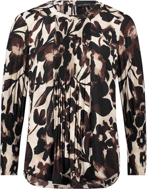 Betty Barclay - Blouse met Plooien en Bloemendesign - Veelkleurig - Dames - 3XL - Polyester