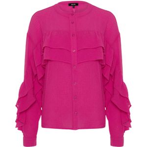 Alix The Label Blouse roze (Maat: XS) - Effen - Halslijn: Ronde hals,