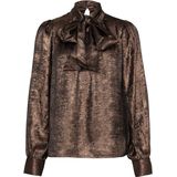 Aaiko - Top - Bruin - Lange Mouw - QUINTY BOW PES 50