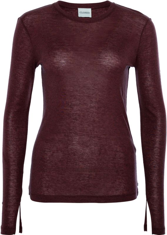 Closed - Longsleeve - Bordeaux - Effen - Ronde Halslijn