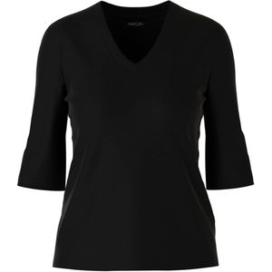 Marc Cain Essentials T-shirt zwart (Maat: 38) - Effen - Halslijn: V-hals,