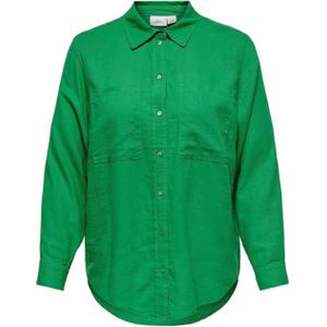 Only Carmakoma Blouse groen (Maat: 46) - Effen - Halslijn: Kraag,